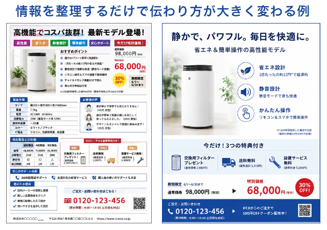 チラシの提案比較